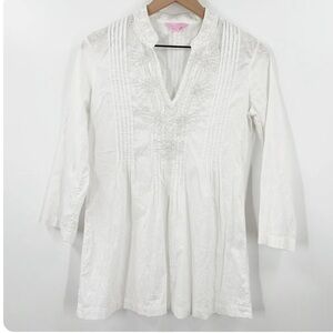 Lilly Pulitzer Sarasota Tunic Beaded Resort White S